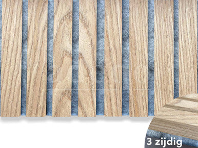 Adeqo akoestische panelen Rustiek Eiken grijs vilt 260 x 60 cm