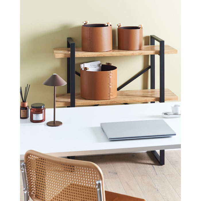 Beliani - ARAM - Opbergmanden set van 3 - Bruin - Kunstleer