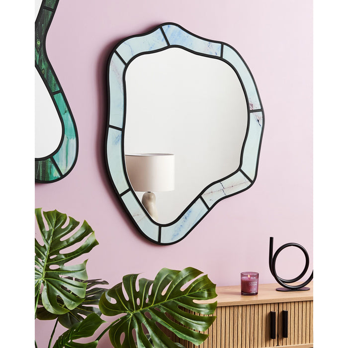 Beliani - LIVERDUN - Wandspiegel - Lichtblauw - Glas|MDF