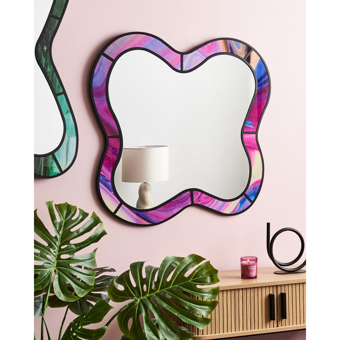 Beliani - PULNOY - Wandspiegel - Roze - Glas|MDF
