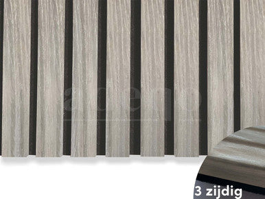 Adeqo Akoestische panelen Grijs Eiken 260 x 60 cm 3 zijdig