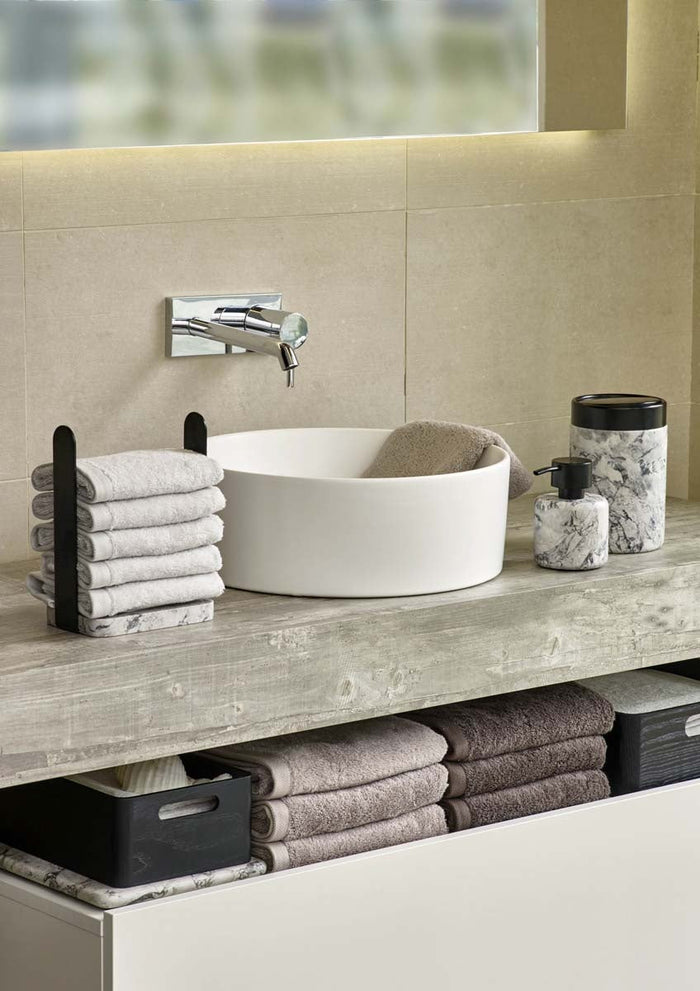 Nero Gastendoekhouder Alba | Zwart | Grijs | Natuursteen