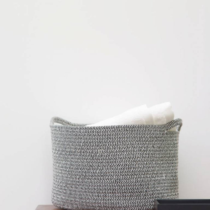 Rena Opbergmand Ivory Medium | Wit | Ivoor | Katoen | Polyester