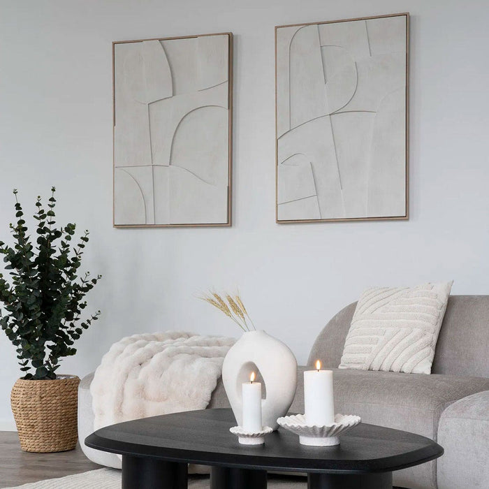 Artichok Eefke reliëf wanddecoratie No.2 wit - 90 x 60 cm