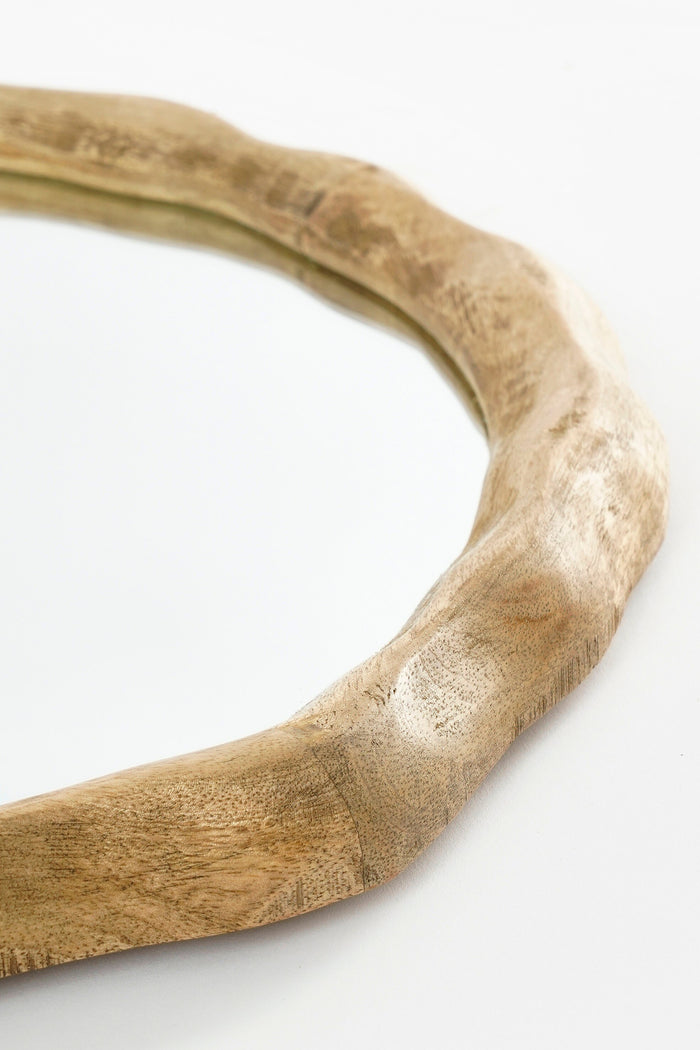 Mica Decorations Nick Wandspiegel - FSC 100% - Mangohout - Donkerbruin