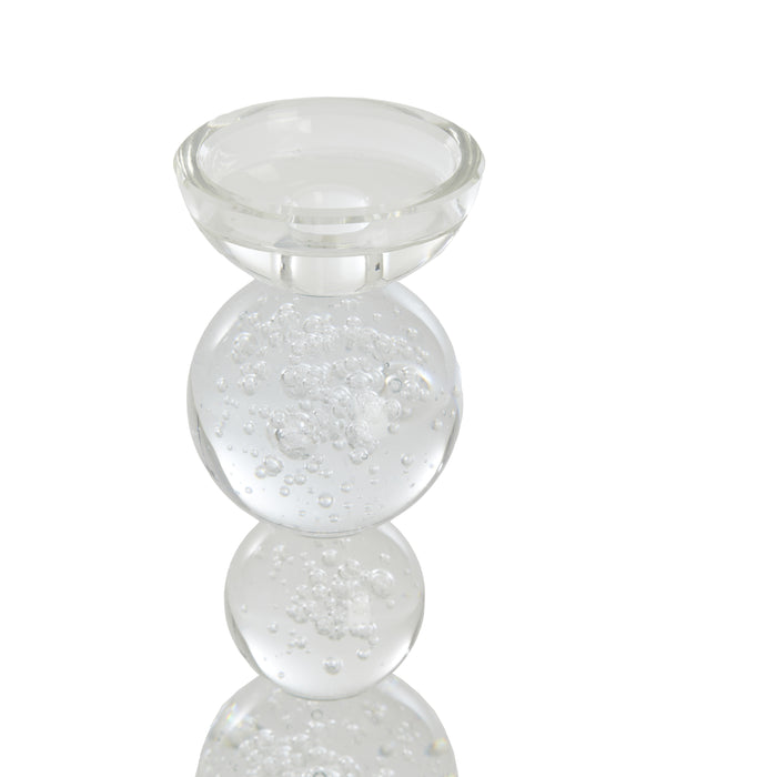 Light&living Kaarsenhouder Ø9,5x34 cm ITINGA glas bubbel helder