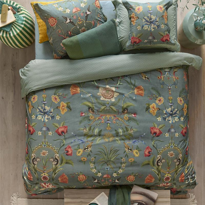 Pip Studio Botanico Verde dekbedovertrek - 140x200|220 - Blauw