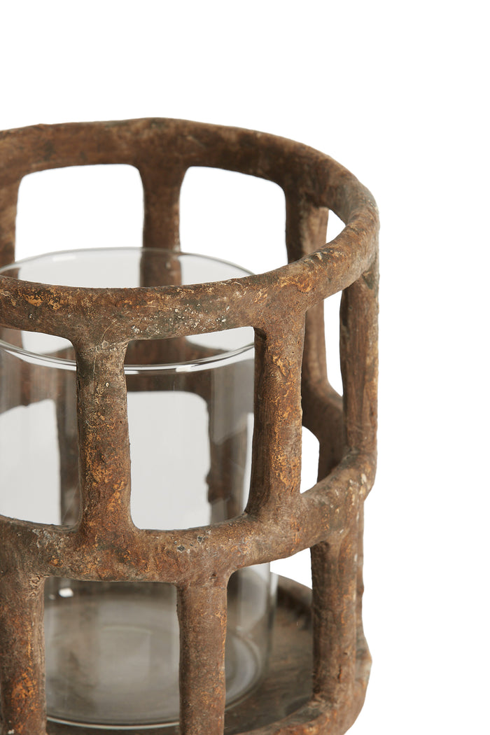 Light & Living - Windlicht ALIMOS - Ø18.5x34.5cm - Bruin