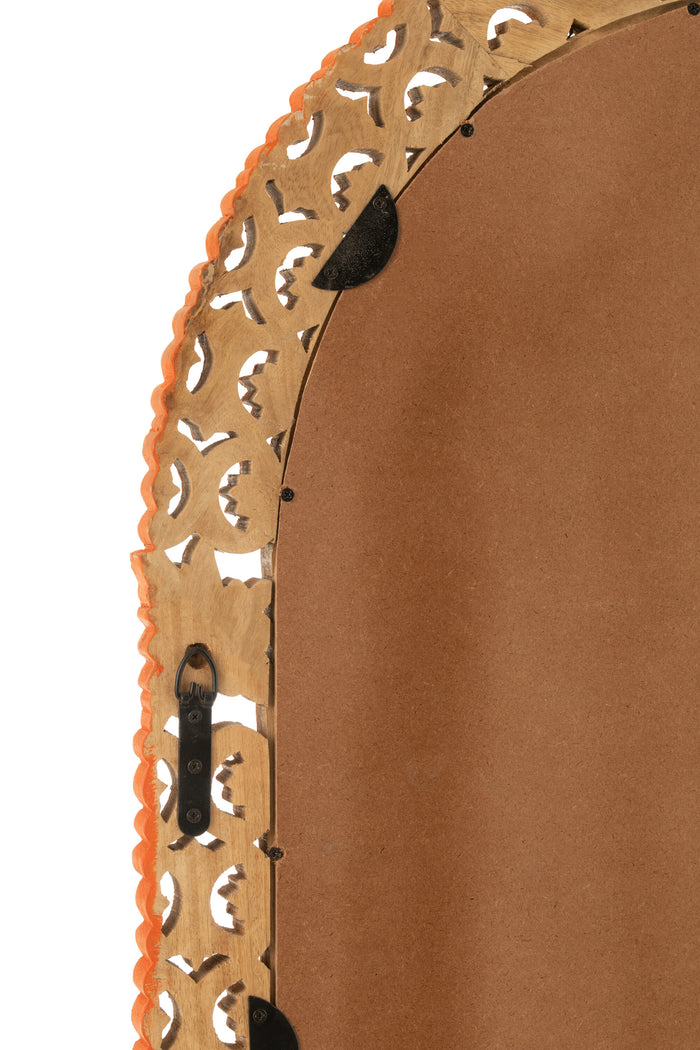 J-Line Spiegel Gekerfd Mumbai Mango Hout Mix