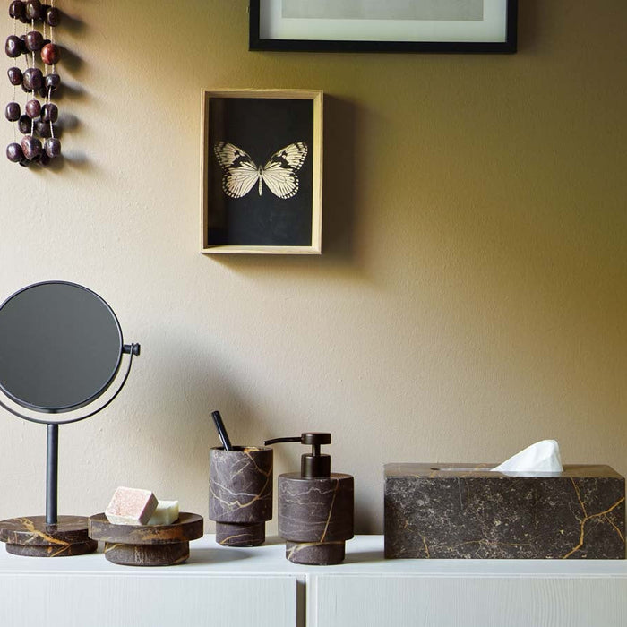 Porto Tissuehouder Black | Zwart | Grijs | Natuursteen