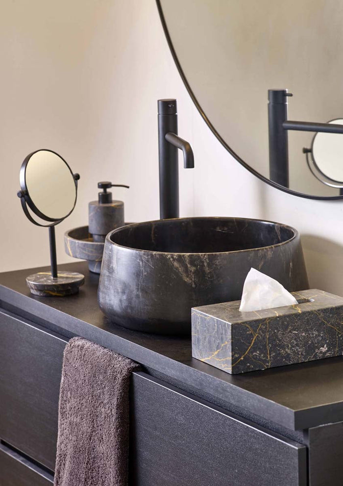 Porto Tissuehouder Black | Zwart | Grijs | Natuursteen