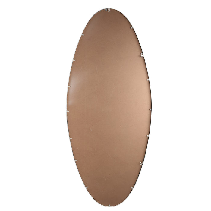 PTMD Serine White Steel Oval Mirror Large