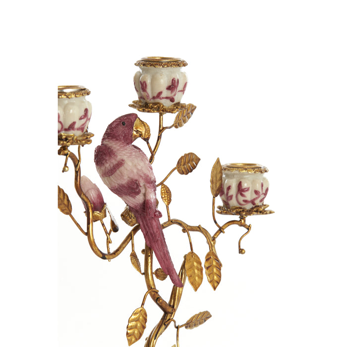 Light&living Kandelaar 3L 22,5x9x31,5 cm LOROS bordeaux-crème+brons