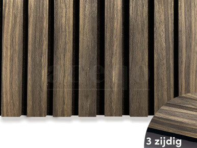 Adeqo Akoestische panelen Gerookt Eiken 260 x 60 cm 3 zijdig