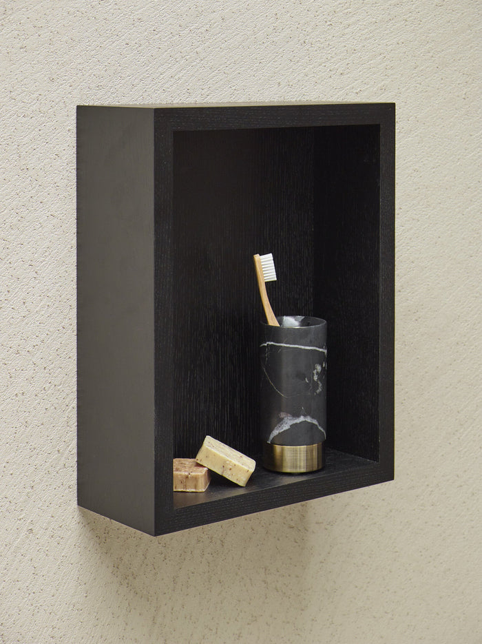 Wandplank Kubus Cole Black | Zwart | Hout