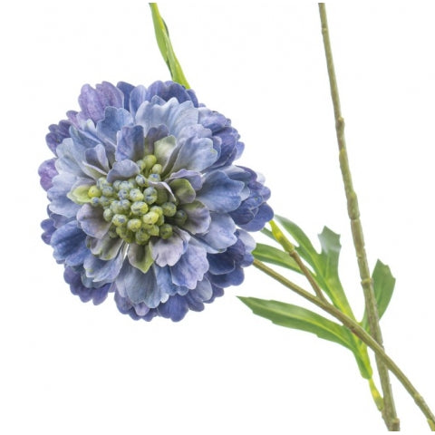 Fleurdirect Kunstbloem Scabiosa - Blauw - Polyester - 0x62x0cm (BxHxD)
