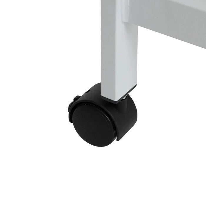 5Five Mobiel kledingrek - metaal - wit - wieltjes - 118x45x160 cm