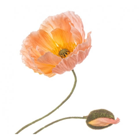 Fleurdirect Kunstbloem Poppy - Geel|Oranje - Polyester