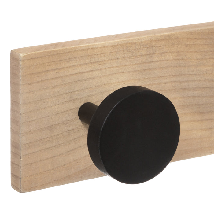 5Five Wandkapstok rek - lichtbruin|zwart - 6 ophanghaken - 58 cm