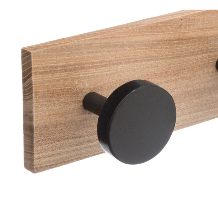 5Five Wandkapstok - 4-haaks - lichtbruin|zwart - 40 cm