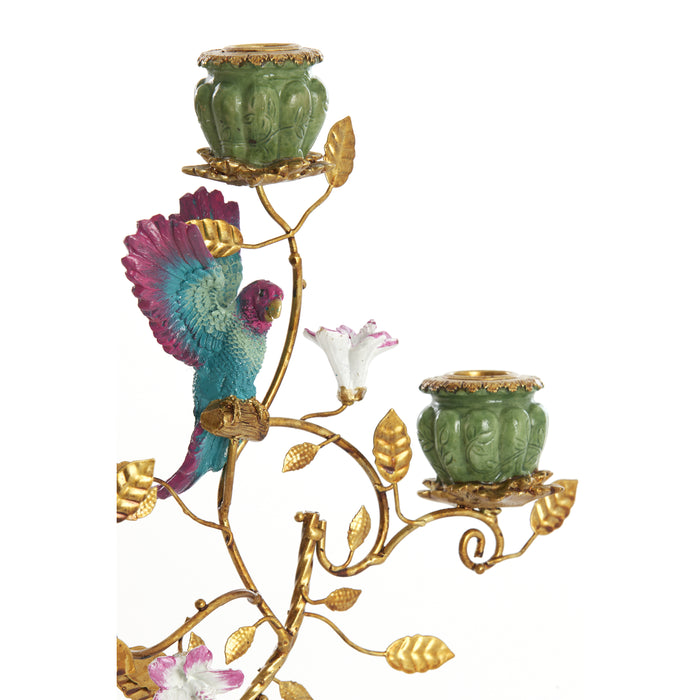 Light&living Kandelaar 3L 26x13x37 cm PARROT groen-petrol+brons