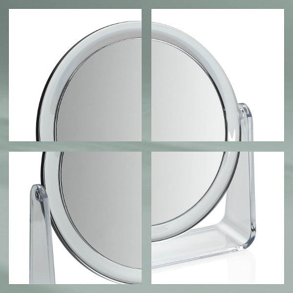 Spiegel, Staand, ø 15 cm, Draaibaar, 5x Vergroting, Acryl - Kela | Via