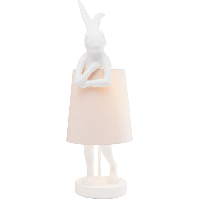 Kare Design Animal Rabbit Tafellamp - Wit|Lichtroze Lampenkap