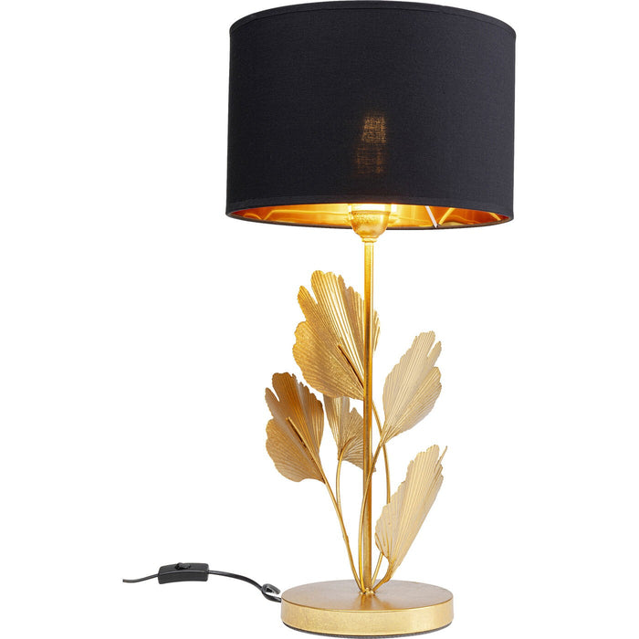 Kare Design Tafellamp gingkobladeren goud en zwart
