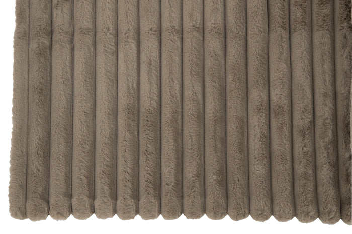 J-line - Plaid Corduroy Polyester Muisgrijs - 180x130x3cm