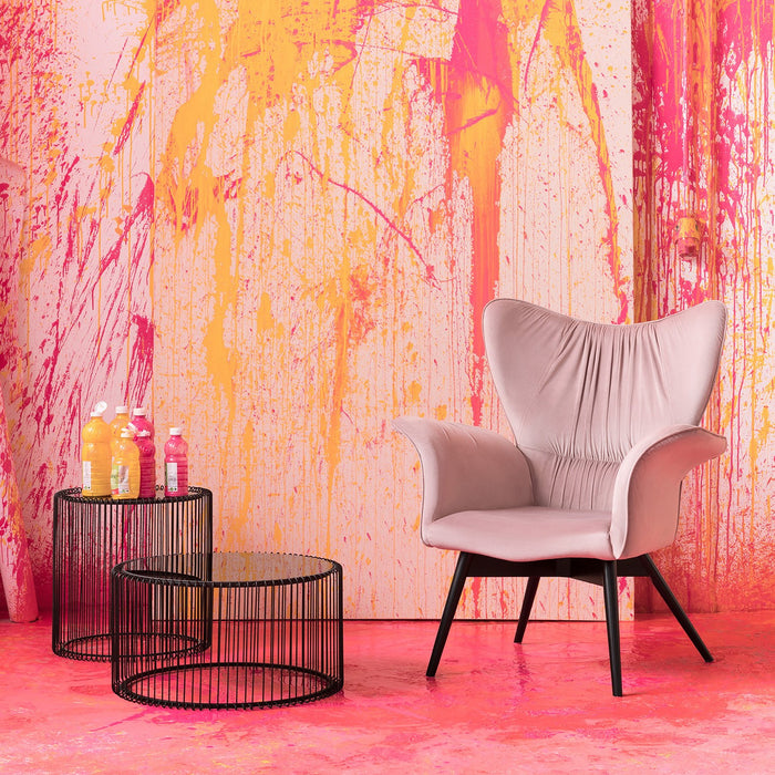 Kare Design Wire Bijzettafel Hoog - Set Van 2 - Zwart Met Glas