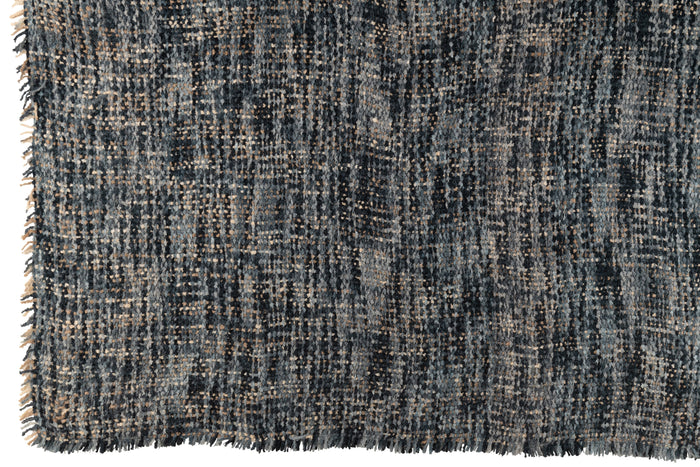 J-line - Plaid Tweed Acryl|katoen Blauw|wit - 180x130x1cm