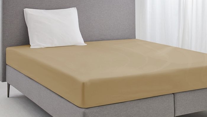 Eleganzzz Hoeslaken Jersey Katoen Stretch 35cm Hoge Hoek - zand