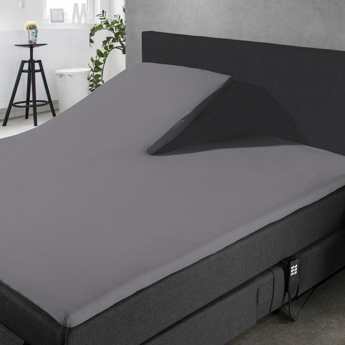 Eleganzzz Splittopper Hoeslaken Jersey Katoen Stretch - antraciet