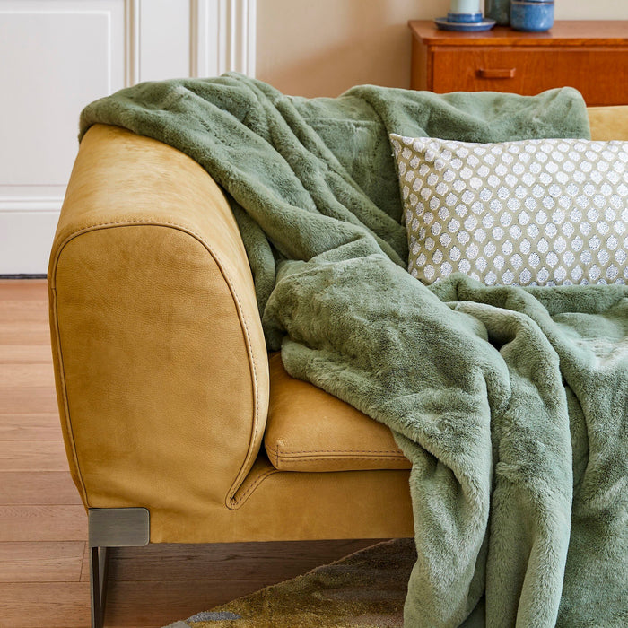 Mica Decorations Bronte Fleece Deken - L200 x B150 cm - Groen