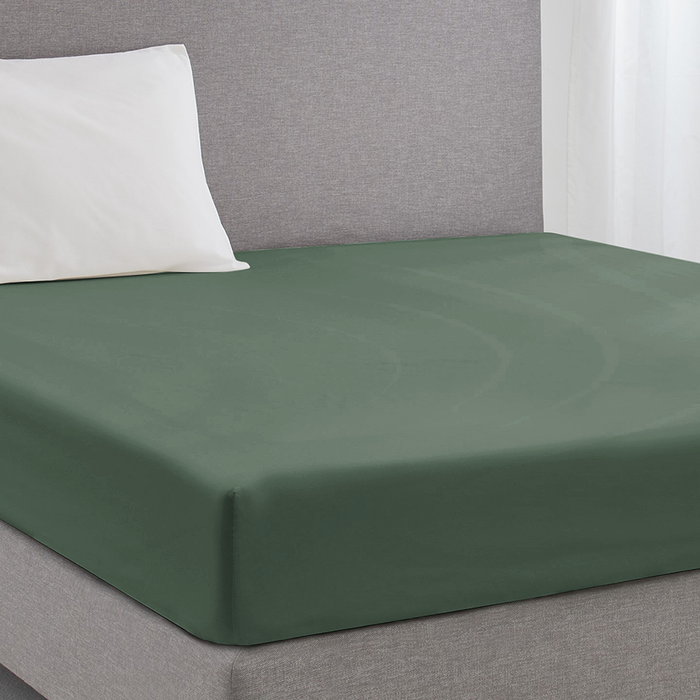 Eleganzzz Hoeslaken Katoen Perkal 35cm Hoekhoogte - grenat green