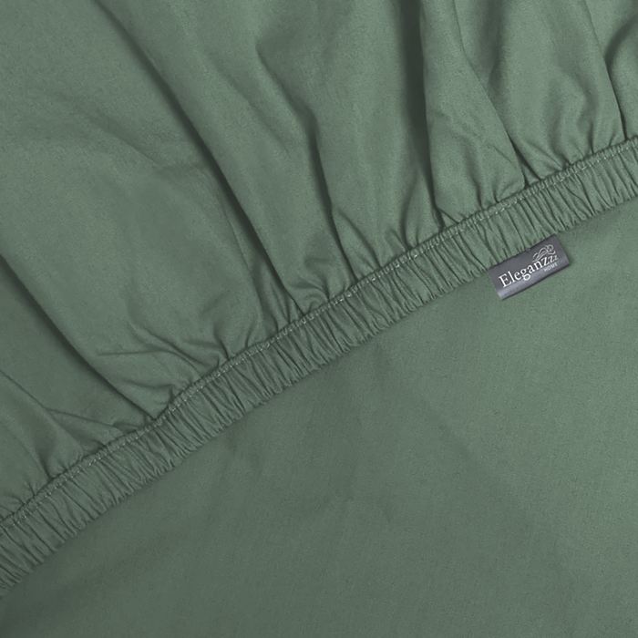 Eleganzzz Hoeslaken Katoen Perkal 35cm Hoekhoogte - grenat green