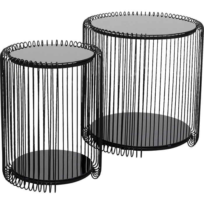 Bijzettafel Wire Double zwart (2|Set) Kare Design