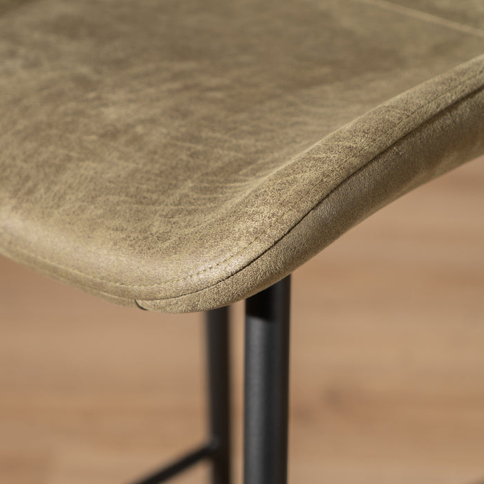 Bronx71 Industriële barkruk Barrel olijfgroen eco leer 69 cm -