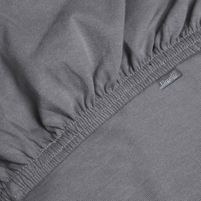 Eleganzzz Splittopper Hoeslaken Jersey Katoen Stretch - antraciet