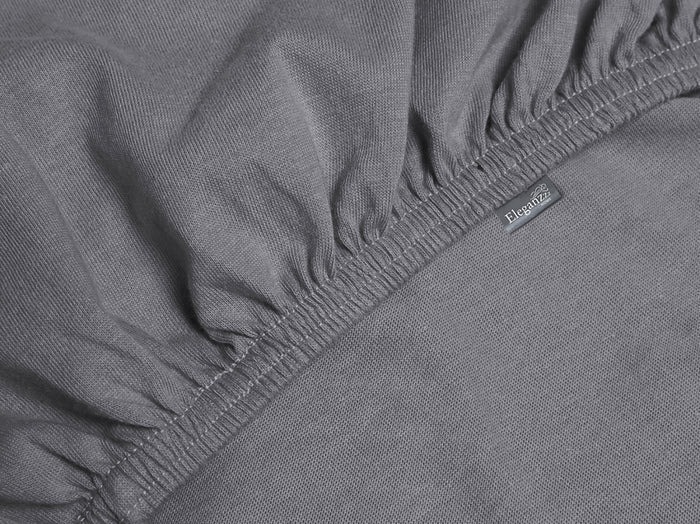 Eleganzzz Splittopper Hoeslaken Jersey Katoen Stretch - antraciet