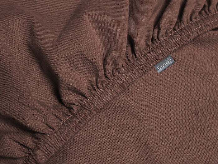 Eleganzzz Hoeslaken Jersey Katoen Stretch 35cm Hoge Hoek - bruin