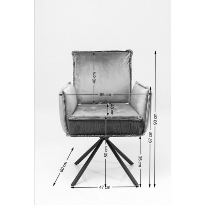 Stoel met armleuning Chelsea Grijs Kare Design