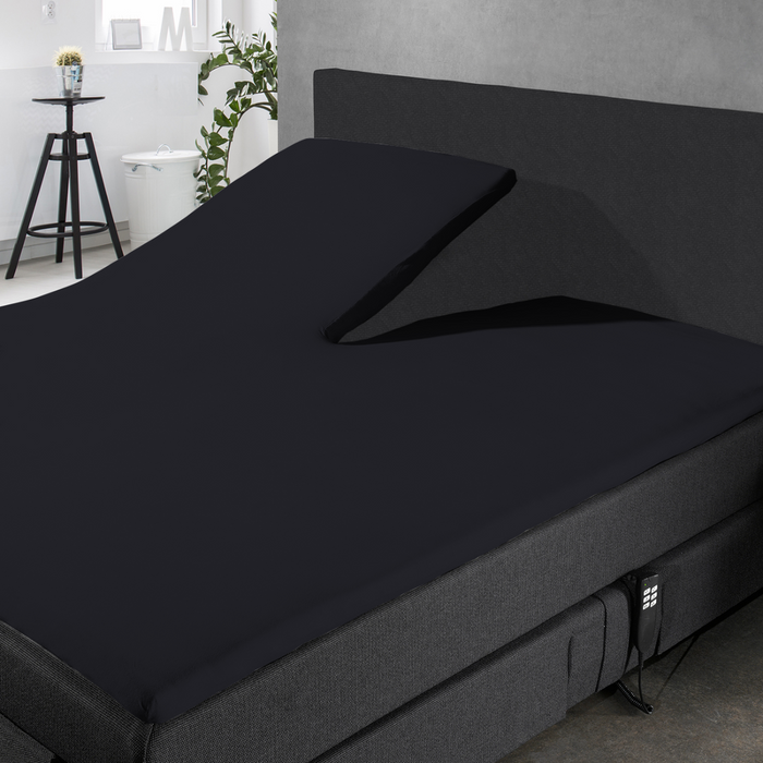 Eleganzzz Splittopper Hoeslaken Perkal Katoen - zwart