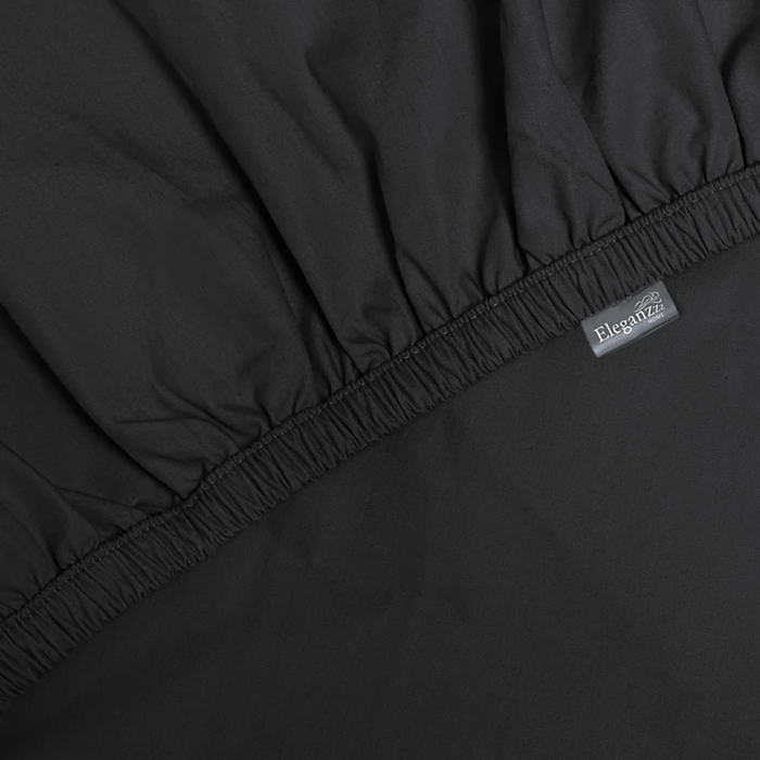 Eleganzzz Topper Hoeslaken Katoen Perkal - zwart