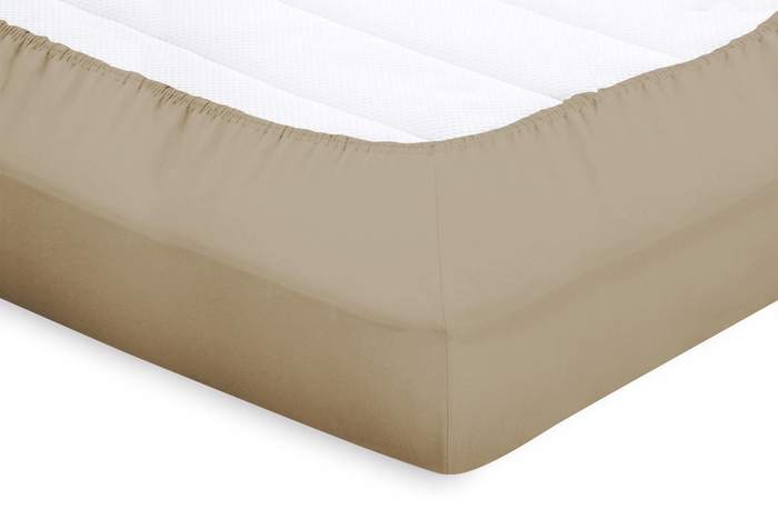 Eleganzzz Splittopper Hoeslaken Perkal Katoen - zand