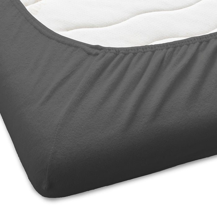 Dutch Dreams Hoeslaken Flanel Stretch - 25cm Hoek - 2x - antraciet