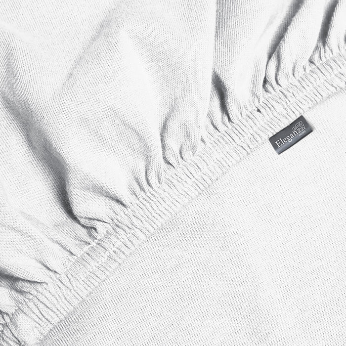 Eleganzzz Splittopper Hoeslaken Jersey Katoen Stretch - wit