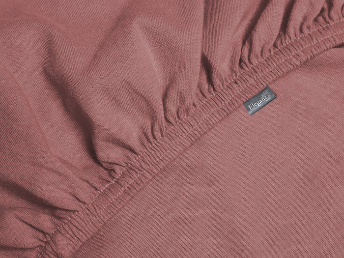 Eleganzzz Splittopper Hoeslaken Jersey Katoen Stretch - rose