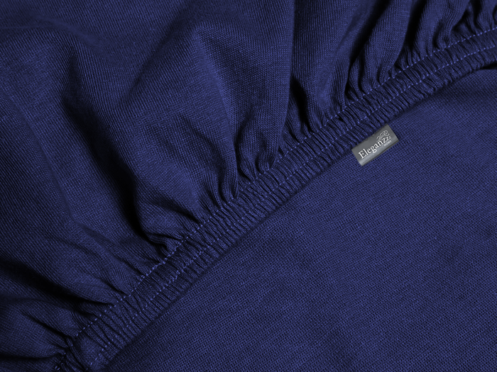 Eleganzzz Hoeslaken Jersey Katoen 35cm Hoge Hoek-Donkerblauw