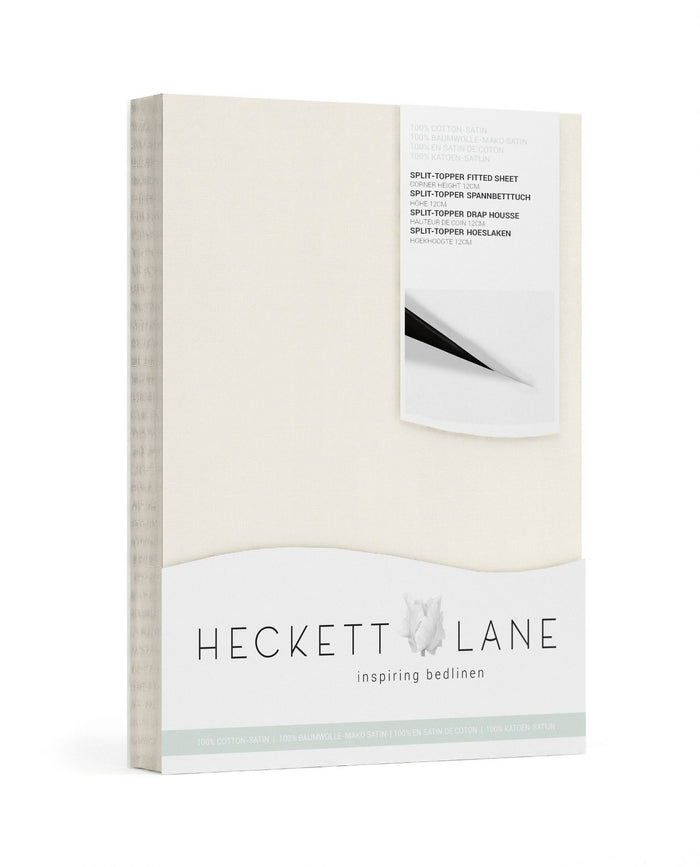 Heckett & Lane Elementi Splittopper Hoeslaken Katoen Satijn off white